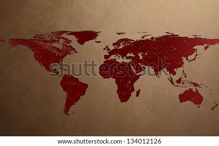 Lesion in Leather Texture of World map