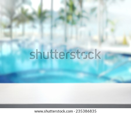 wood Table  Top Background and Pool