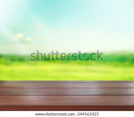 Table Top And Blur Nature of Background