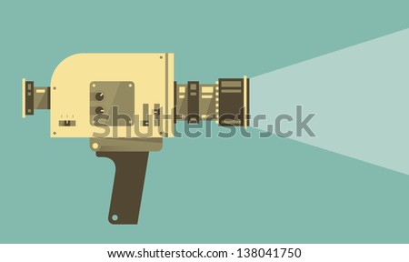 Vintage video camera with light Vector illustration Vintage video camera with light Vector illustration