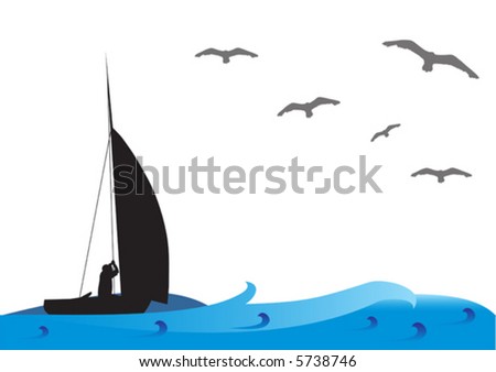 Clipart Fishing Boat. stock vector : Fishing boat on