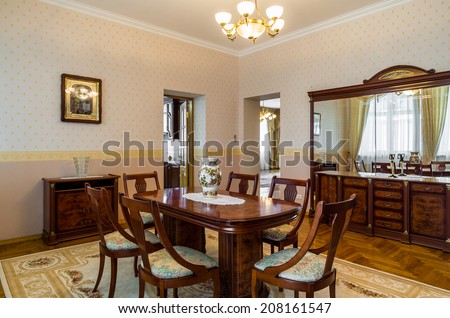 Dining room classicism luxury interior