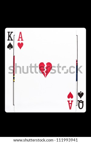 Playing cards poker hearts