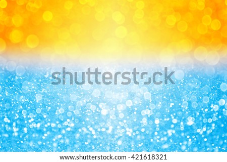 Abstract summer sunset or sunrise bokeh sparkle background over sea lake or ocean tropical beach pool water