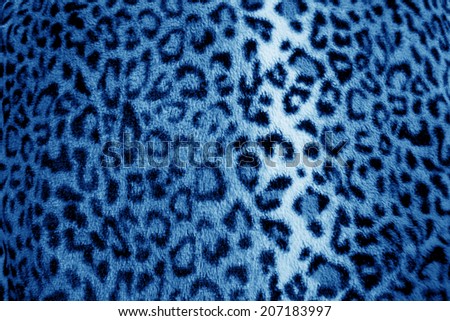 Blue leopard print fur pattern - fabric