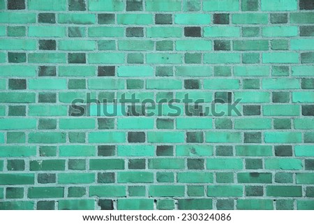 Green standard brick wall (background, wallpaper, bricks)