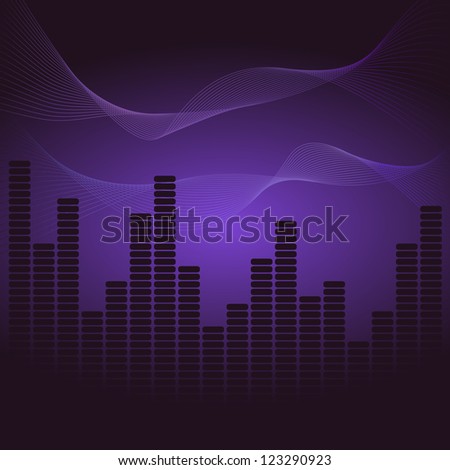 Photo Backgrounds on Equalizer On A Violet Background Stock Photo 123290923   Shutterstock