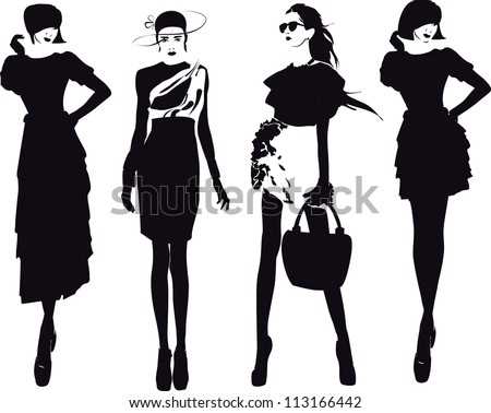 Silhouette Fashion Girls