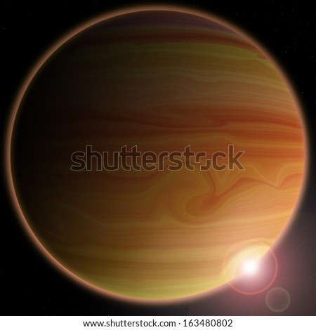 Unknown planet on a dark background, ilustration