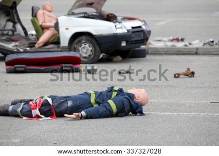 Dummy representing a car accident