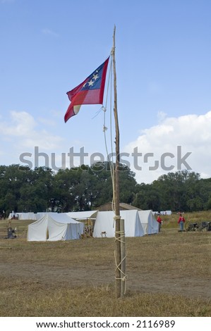 Union Flag at Civil War Camp.
