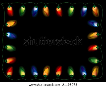 A String Of Chili Pepper Lights In Multiple Colors, On Black Background. Stock Vector ...