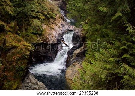 One of the cascades of Upper Twin Falls, Mt. Baker-Snoqualmie National Forest, Washington.