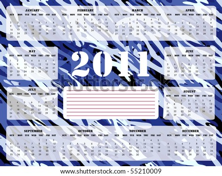 stock vector : A 2011 calendar