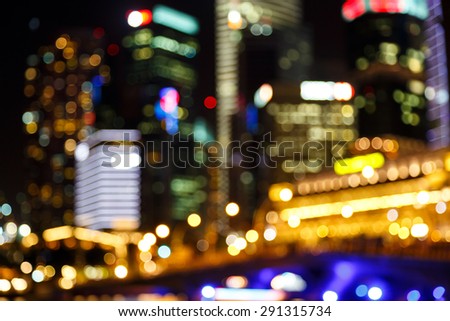 View of city night abstract circularlights blurred bokeh background.