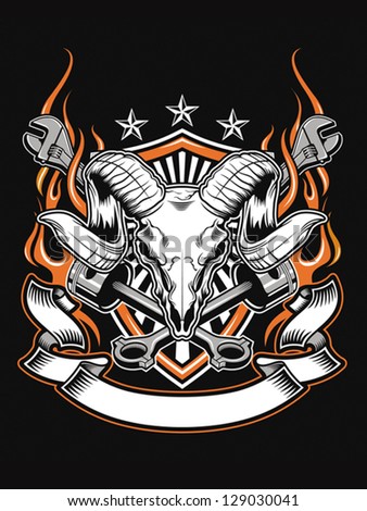 Goat Skull With Tools Icon Goat Skull With Tools Icon
