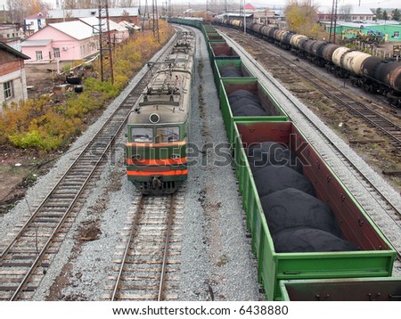 Moving cargo on  a railway.