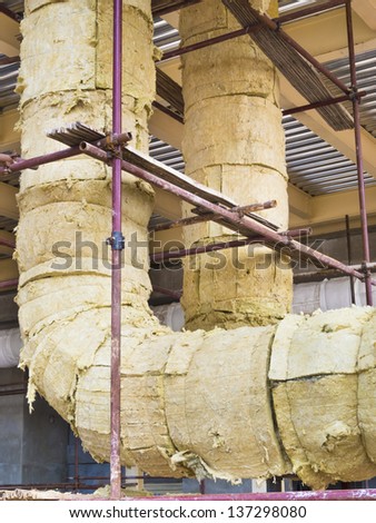 Glass wool pipe insulation, thermal insulation