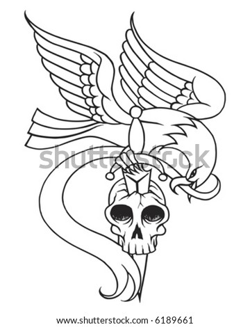 stock vector Eagle and Skull