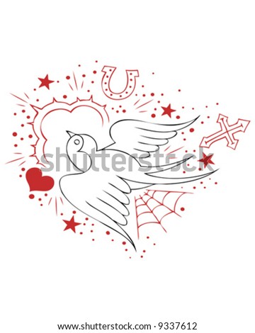 stock vector tattoo sparrow outline Save to a lightbox Please Login