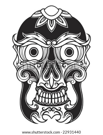 stock vector tattoo skull mask
