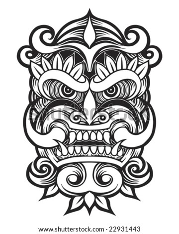 stock vector tattoo devil mask