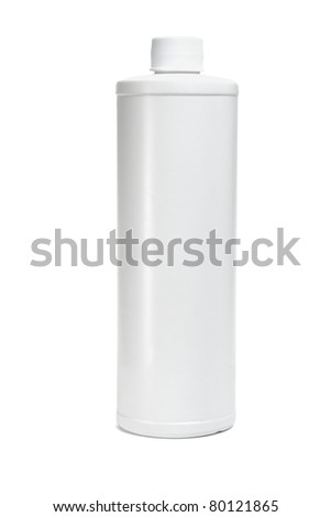 White blank plastic bottle on isolated background