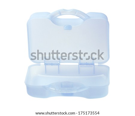 Open Plastic Storage Case On White Background
