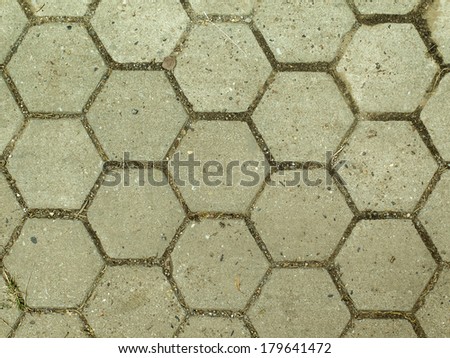 Texture of hexagon cement tiles.