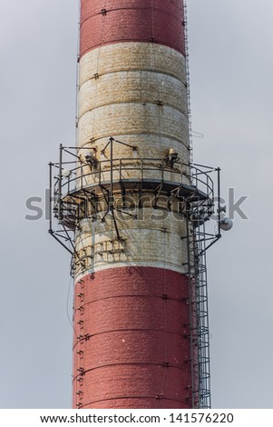 Factory chimney close up.