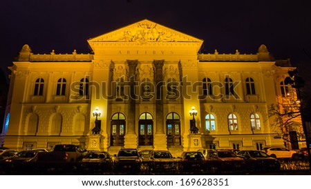WARSAW, POLAND - DECEMBER 29: The Zacheta National Gallery of Art in Warsaw, famous art institution, on December 29, 2013. Promotes primarily Polish contemporary art,  also well-known foreign artists.