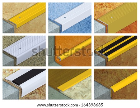 Aluminum profile for connection of floor coverings