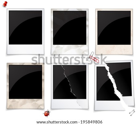 Set of empty polaroid photo frames Set of empty polaroid photo frames