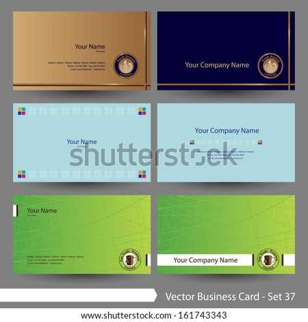 Vector illustration: Business card template set: food, restaurant & drink, coffee theme business card template (Part 37)