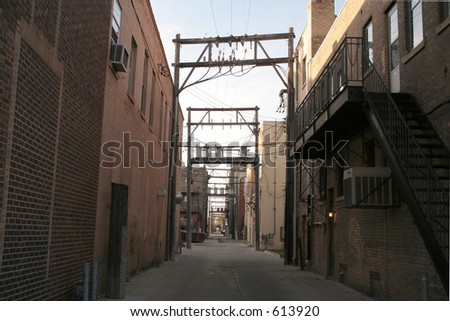 A dark Alleyway in a Downtown