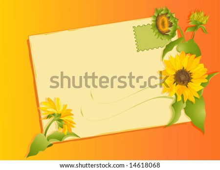 Summer flowers letter with sunflowers.