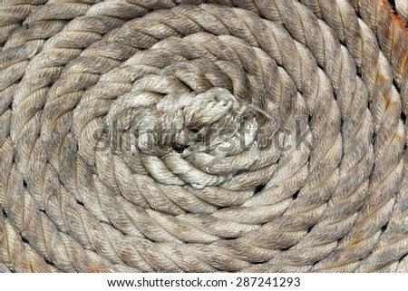 Mooring ropes of a ring coil.