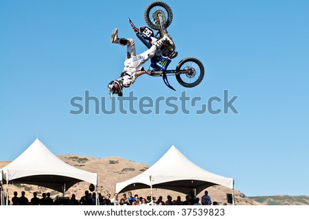 SALT LAKE CITY - SEPTEMBER 20: Nate Adams competes in the FMX Jam at the 2009 Dew Tour Toyota Challenge held on September 20, 2009 in Salt Lake City.
