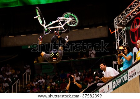 SALT LAKE CITY - SEPTEMBER 20: Jamie Bestwick competes in the finals of the BMX VERT at the 2009 Dew Tour Toyota Challenge held on September 20, 2009 in Salt Lake City.