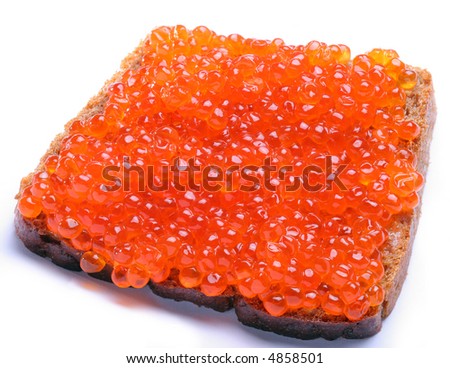 Caviar red; Objects on white background