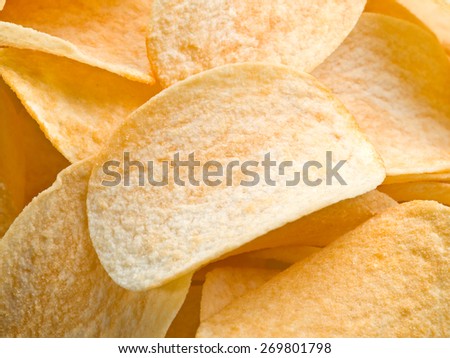 Potato chips. Food background.