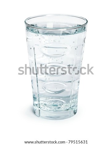 The glass of water isolated on white background