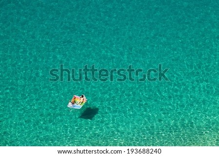 Top view of a beautiful turquoise sea .Calabria - Italy .