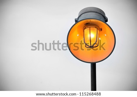 Bright orange industrial safety light