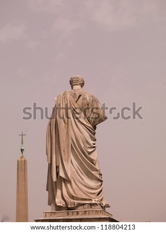 ear view of statue in Rome, Italy