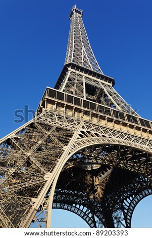 Findpicture  Eiffel Tower on The Eiffel Tower With Blue Sky In Paris Stock Photo 89203393