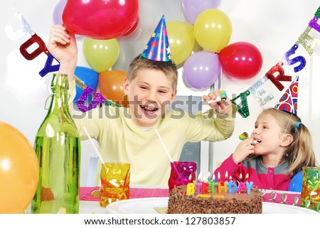 children at crazy birthday party