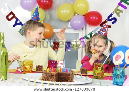 children at funny birthday party