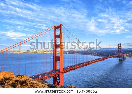 View Of Famous Golden Gate Bridge In San Francisco, California, Usa