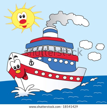 Ship Cartoon Illustration - 18541429 : Shutterstock